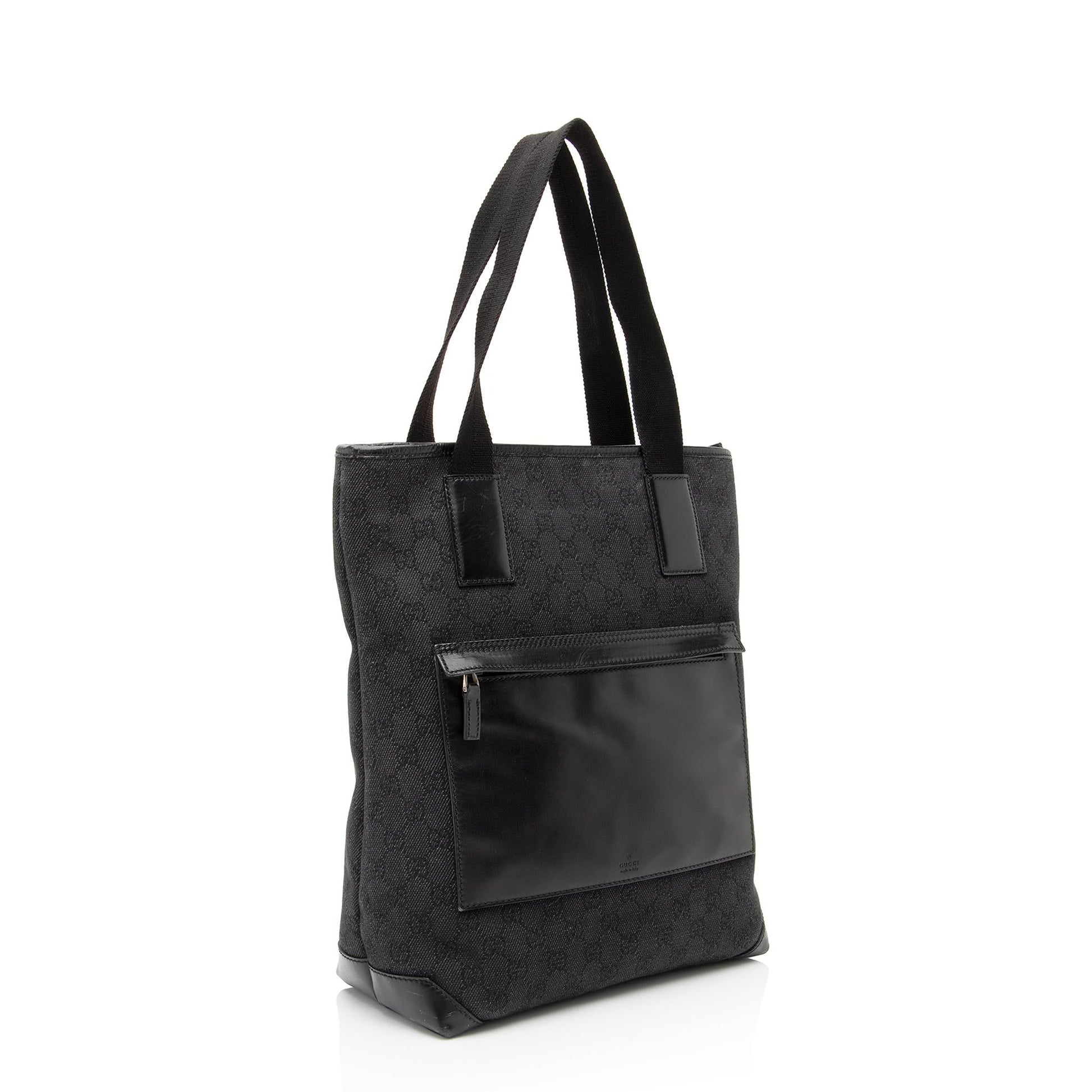 Gucci GG Denim Front Pocket Small Tote (SHF-23640)