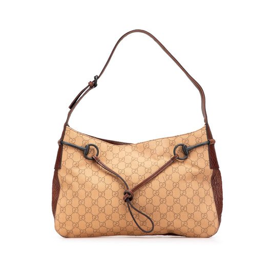 Gucci GG Denim Horsebit Shoulder Bag