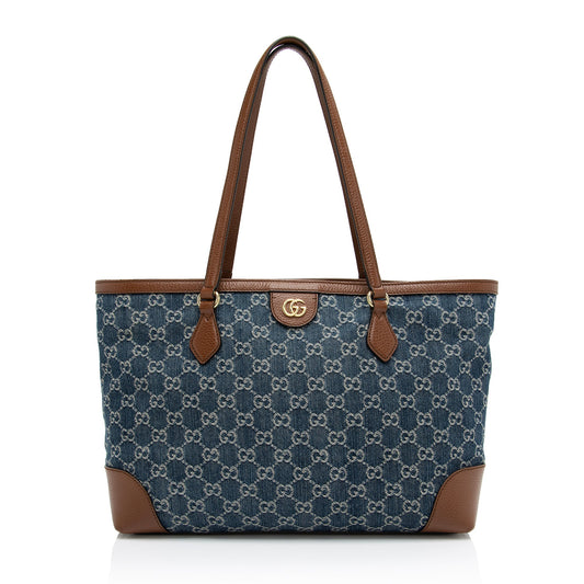 Gucci GG Denim Ophidia Medium Tote (SHF-DAKiQf)