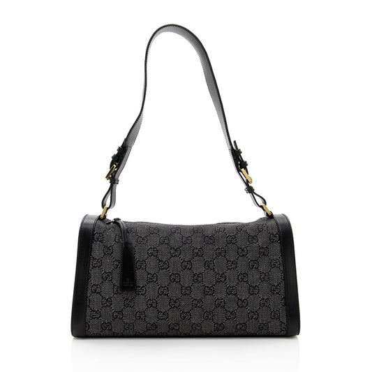 Gucci GG Denim Structured Shoulder Bag (SHF-19556)