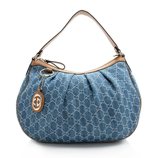 Gucci GG Denim Sukey Hobo (SHF-22174)