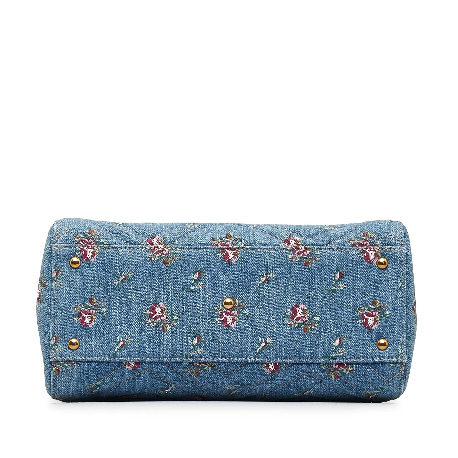 Gucci GG Marmont Flora Denim Satchel (SHG-dKHQjj)