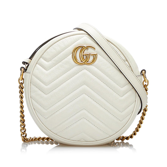 Gucci GG Marmont Matelasse Round Crossbody Bag (SHG-Jjk62x)