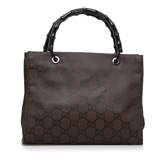 Gucci GG Nylon Bamboo Handbag (SHG-zaUCGl)