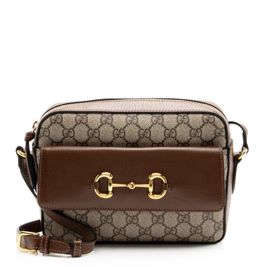 Gucci GG Supreme 1955 Horsebit Small Shoulder Bag (SHF-o9bVc1)