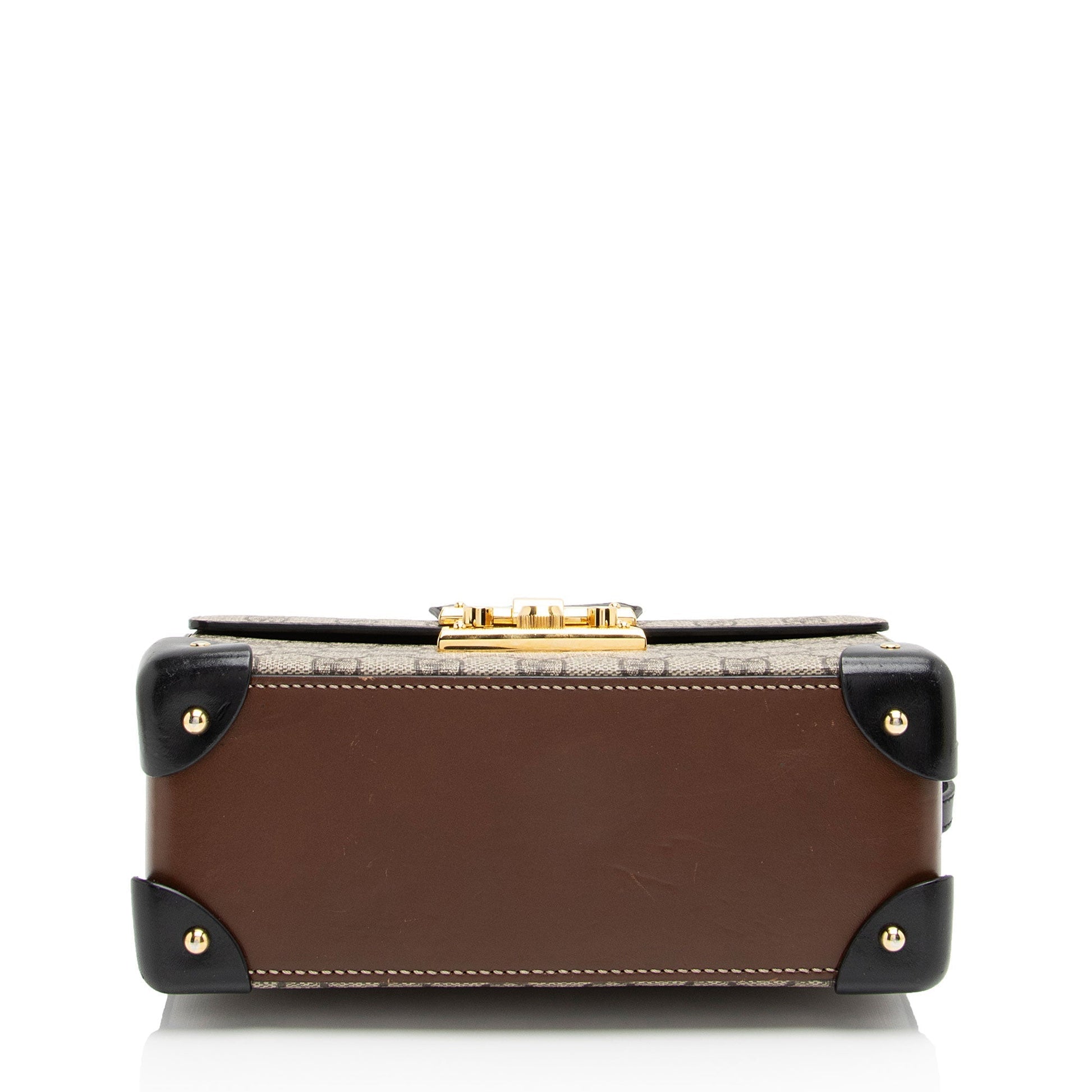 Gucci GG Supreme Bamboo Padlock Top Handle Shoulder Bag (SHF-Kwo5hy)