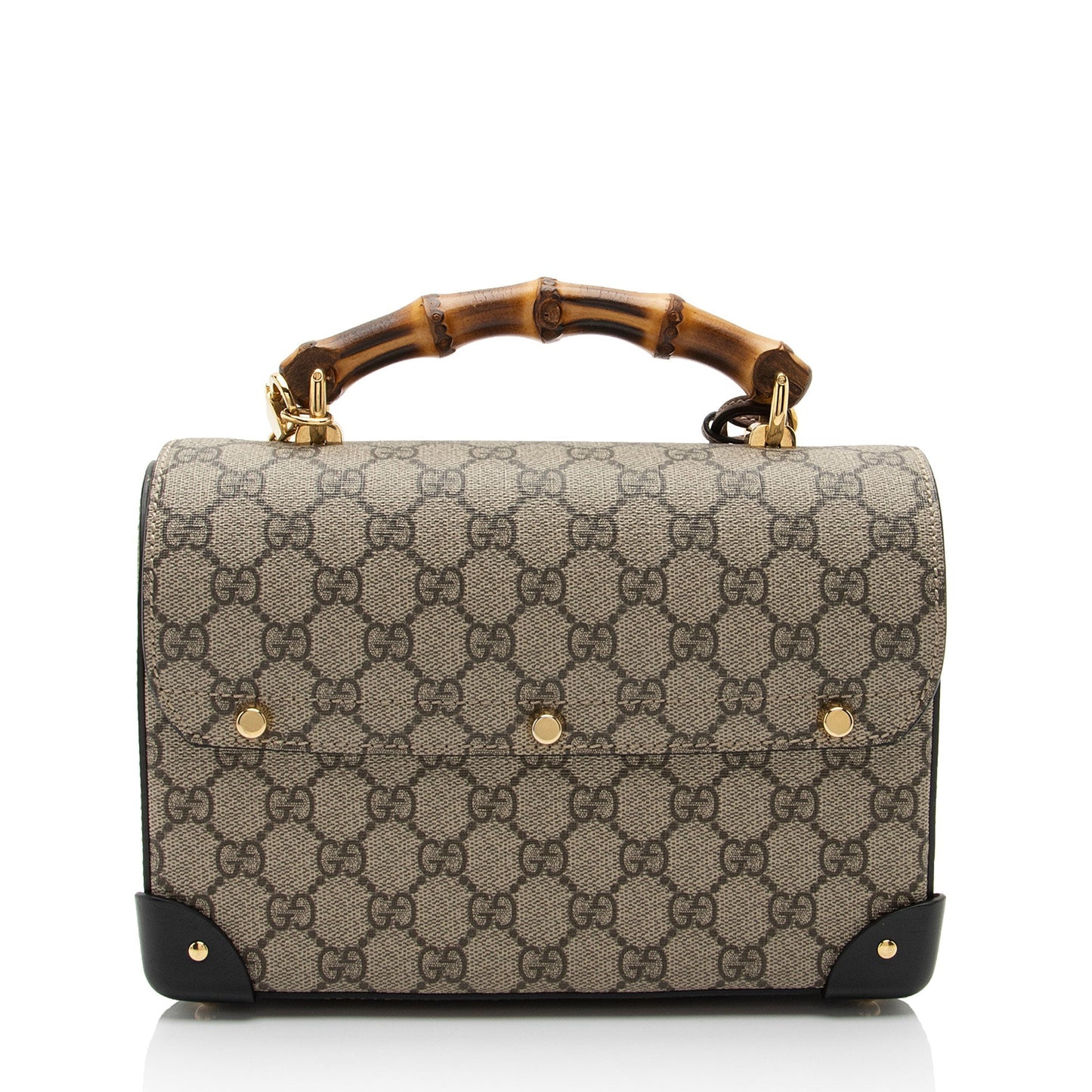 Gucci GG Supreme Bamboo Padlock Top Handle Shoulder Bag (SHF-hs3Epm)