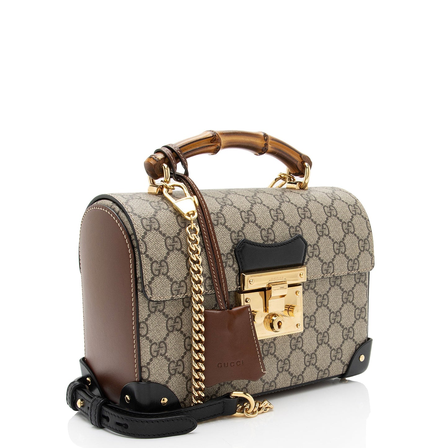 Gucci GG Supreme Bamboo Padlock Top Handle