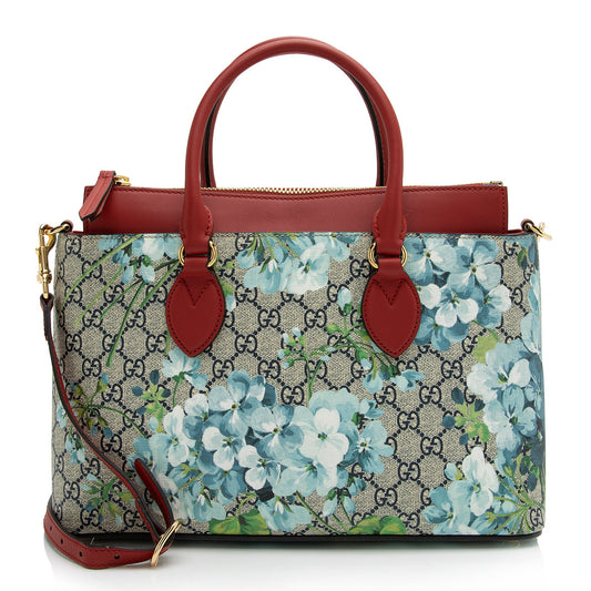 Gucci GG Supreme Blooms Medium Zip Tote (SHF-23777)