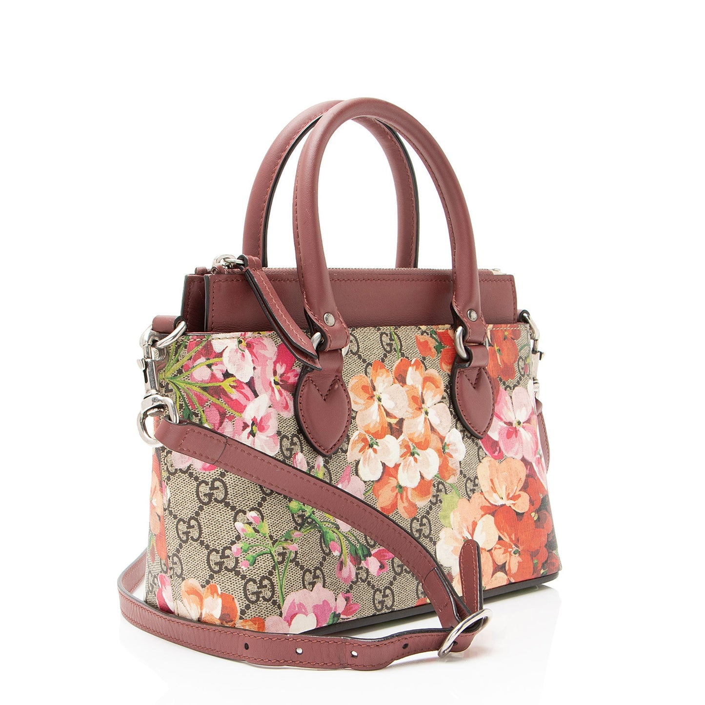 Gucci GG Supreme Blooms Mini Zip Tote
