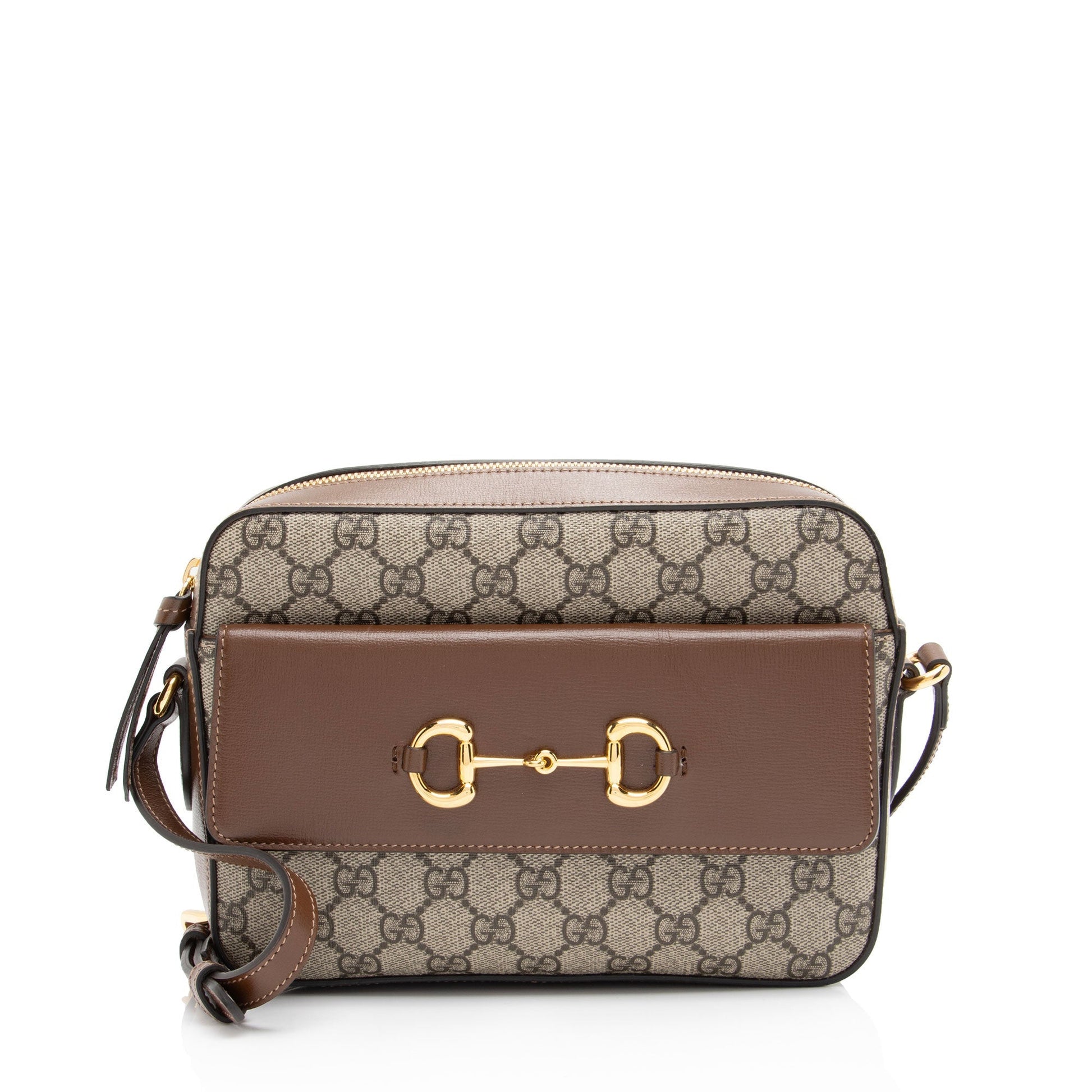 Gucci GG Supreme Calfskin Horsebit 1955 Small Shoulder Bag (SHF-4Qxiep)