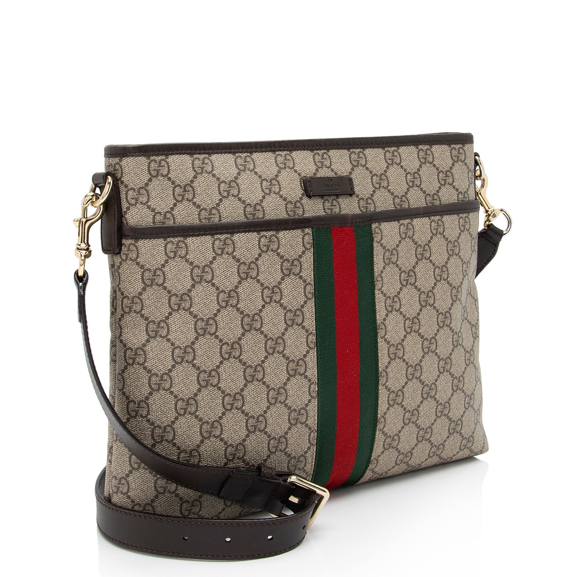 Gucci Nylon Leather Canvas Shoulder Bag
