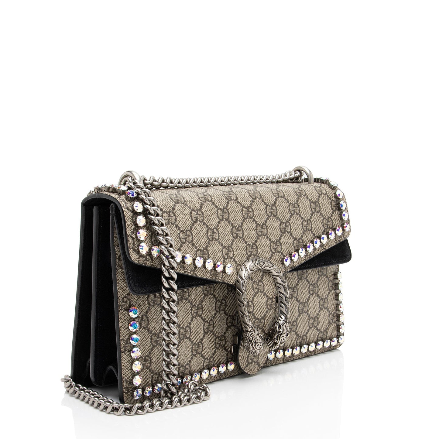 Gucci GG Supreme Crystal Studded Dionysus Medium Shoulder Bag
