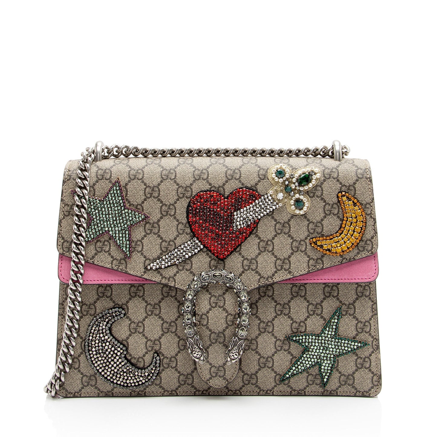 Gucci GG Supreme Embellished Dionysus Medium Shoulder Bag (SHF-oygysY)