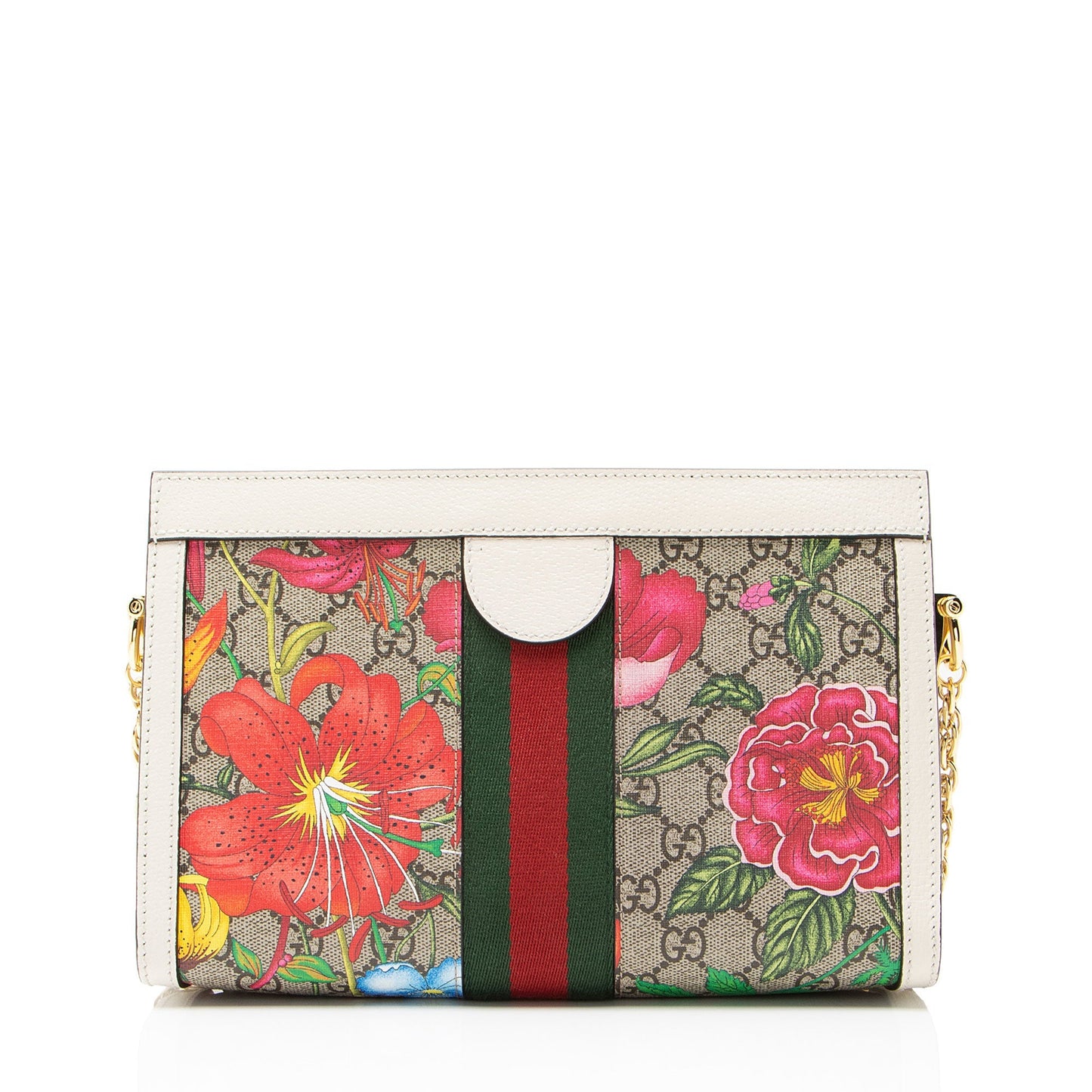 Gucci GG Supreme Flora Ophidia Medium Chain Shoulder Bag