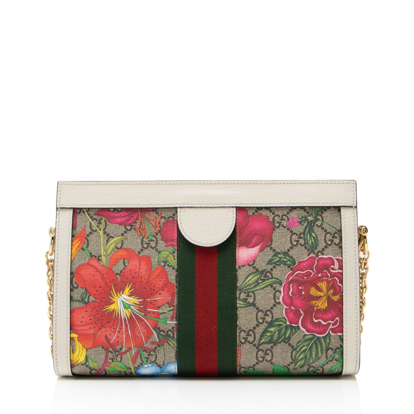 Gucci GG Supreme Flora Ophidia Medium Chain Shoulder Bag