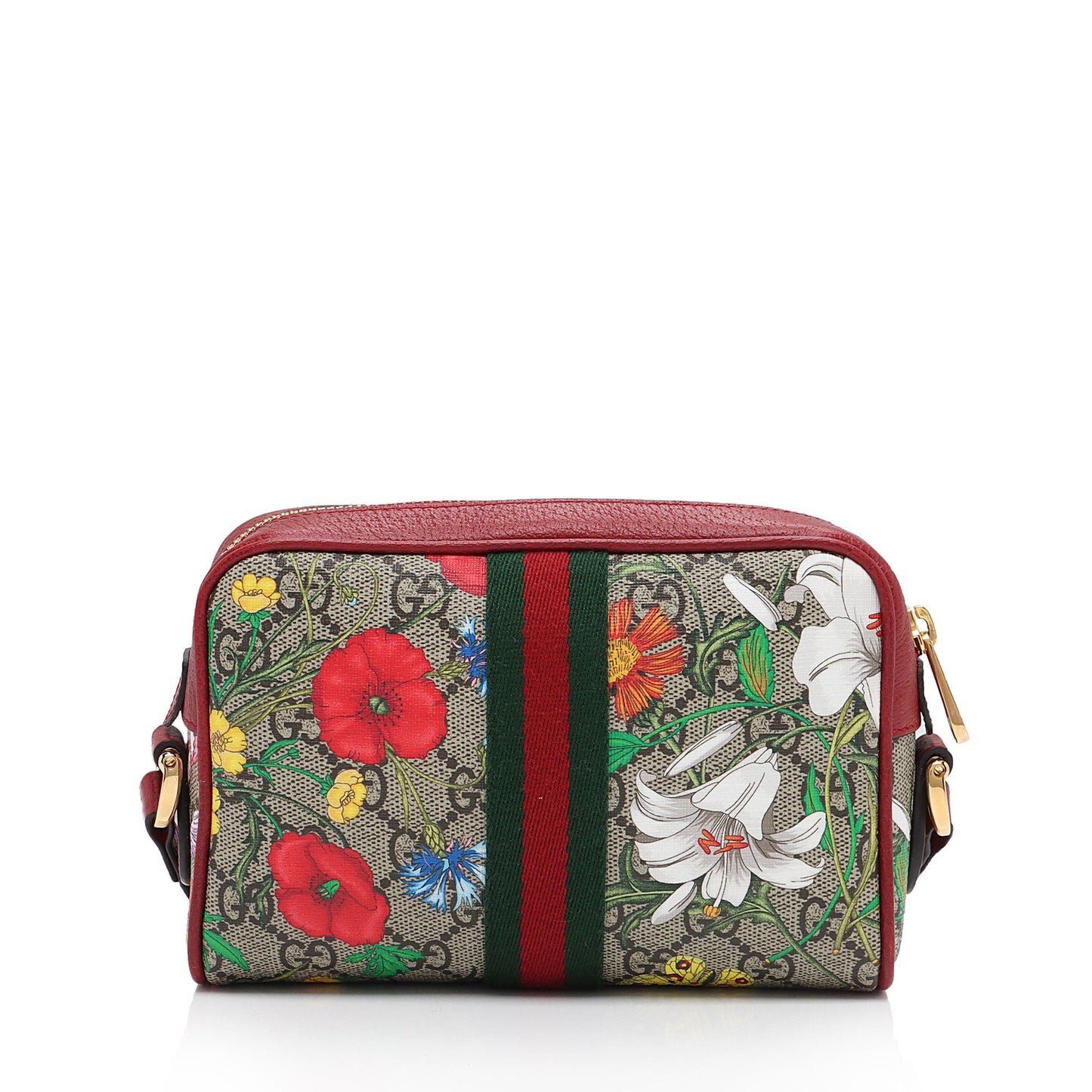 Gucci GG Supreme Flora Ophidia Mini Shoulder Bag (SHF-nnkZFw)