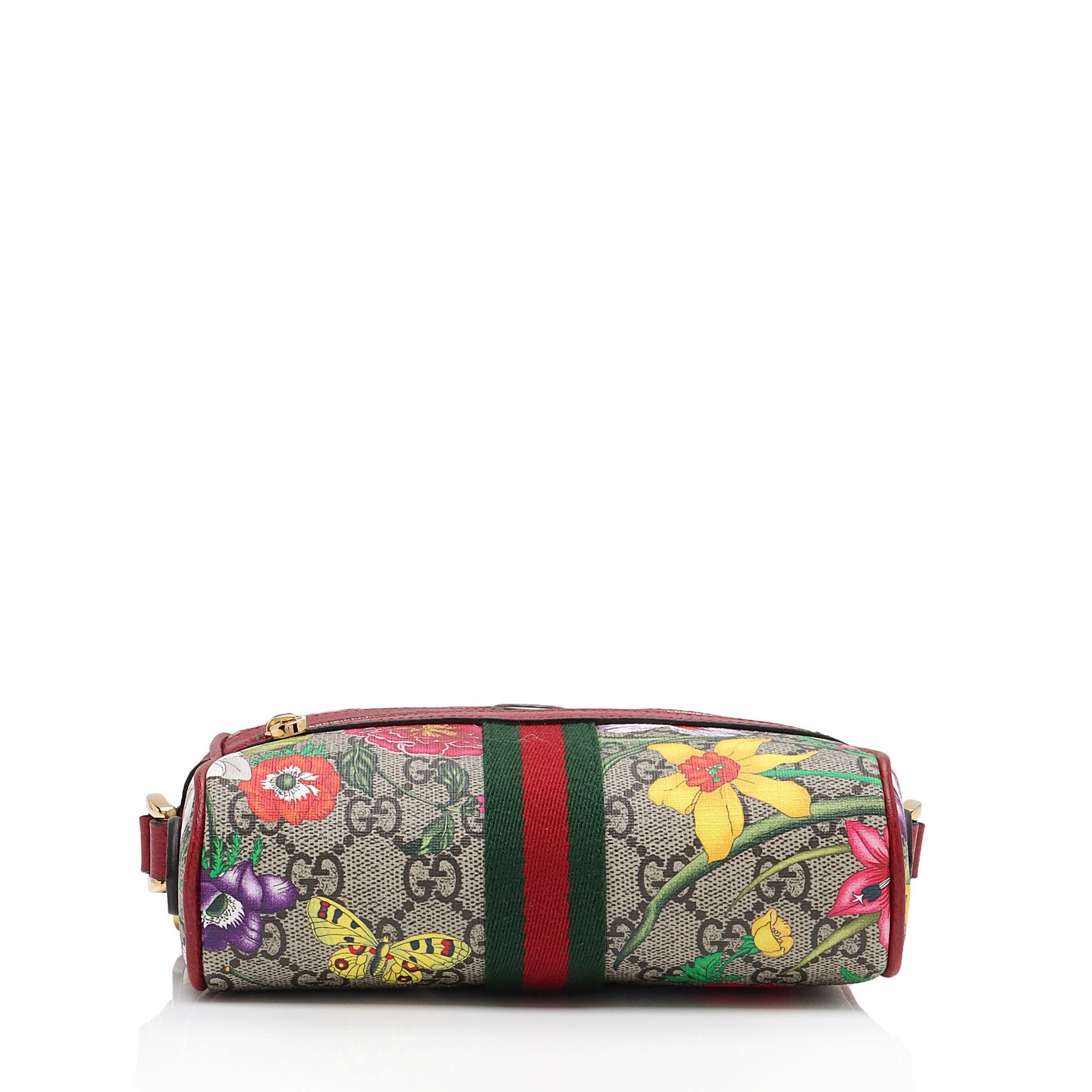 Gucci GG Supreme Flora Ophidia Mini Shoulder Bag (SHF-nnkZFw)