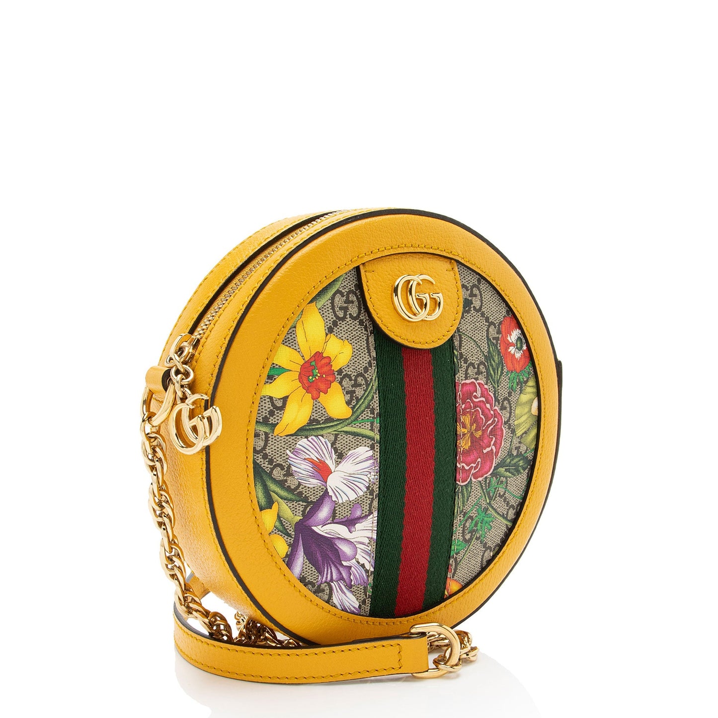 Gucci GG Supreme Flora Ophidia Round Mini Shoulder Bag