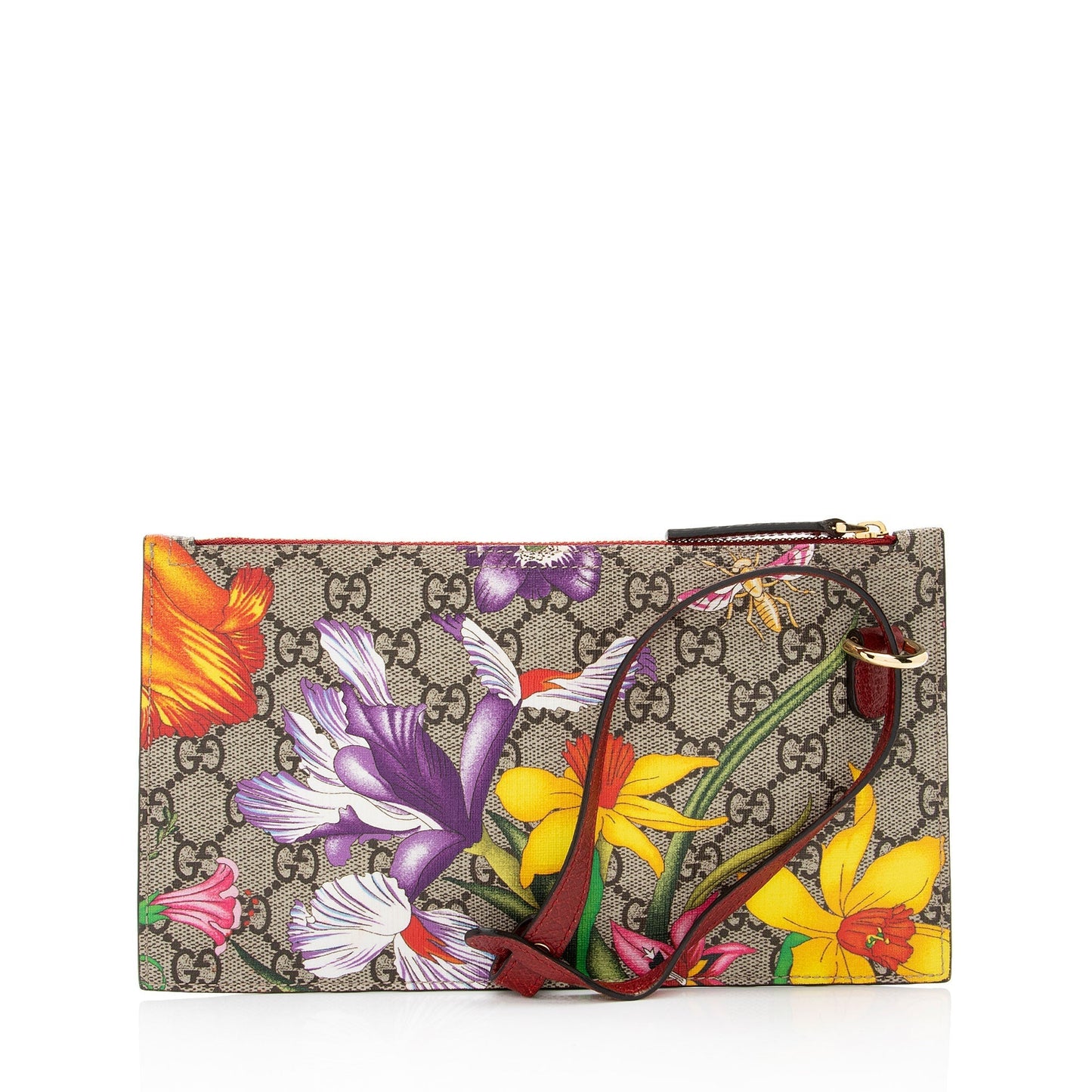 Gucci Pochette Leather Canvas Clutch