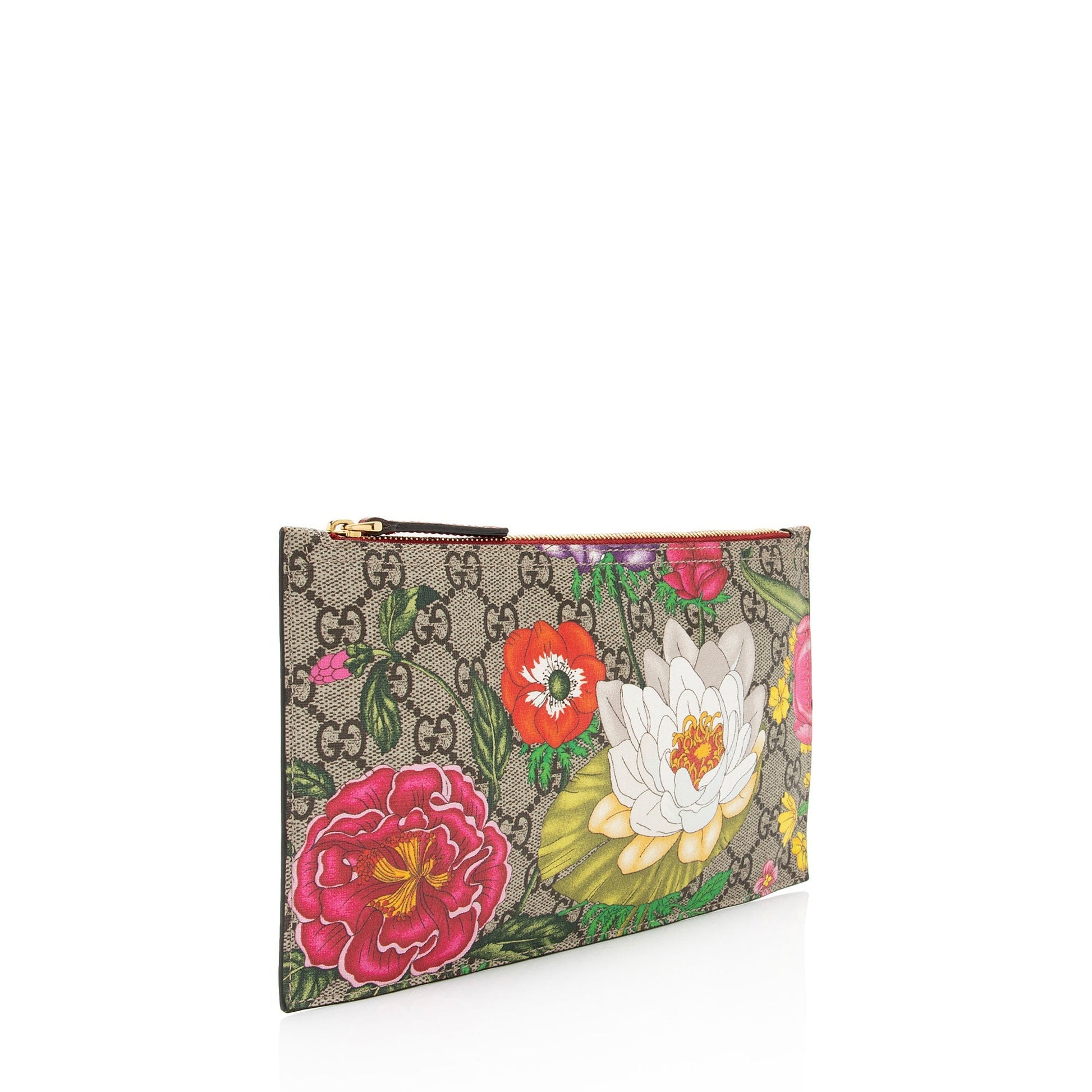 Gucci Pochette Leather Canvas Clutch