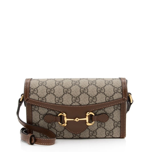 Gucci GG Supreme Horsebit 1955 Mini Shoulder Bag (SHF-IqWPZK)