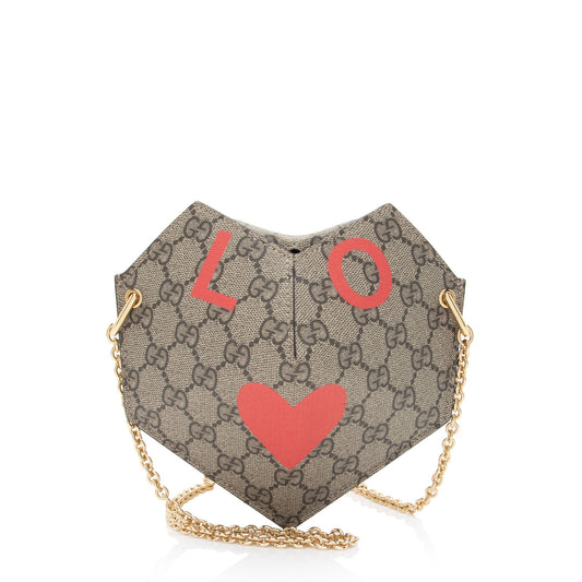 Gucci GG Supreme Love Heart Valentines Mini Crossbody (SHF-vvjySZ)