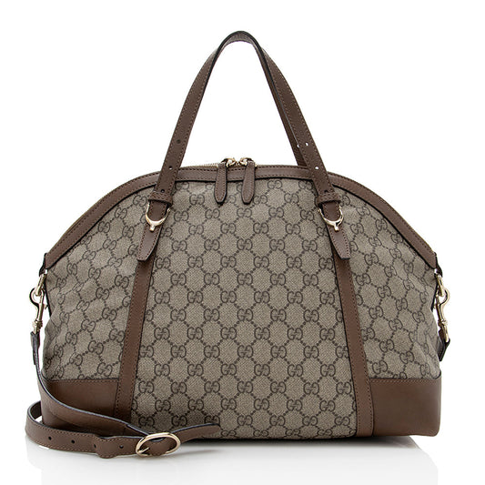 Gucci GG Supreme Leather Canvas Satchel Style 3