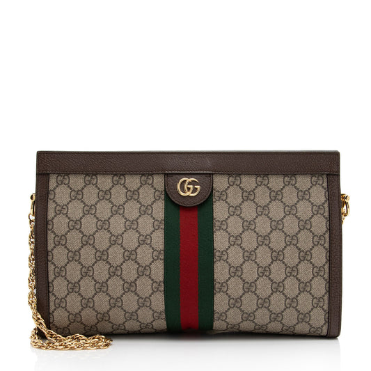 Gucci GG Supreme Ophidia Medium Chain Shoulder Bag (SHF-ZaaSNP)