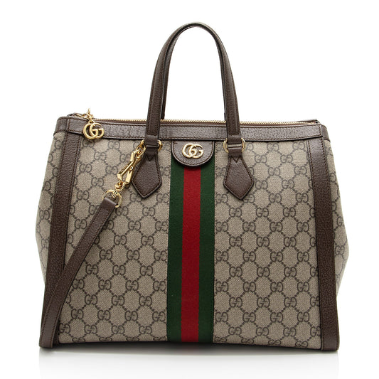 Gucci GG Supreme Ophidia Medium Top Handle Tote (SHF-kdh0RN)
