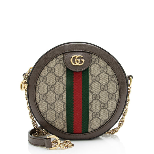 Gucci GG Supreme Ophidia Round Mini Shoulder Bag (SHF-23729)