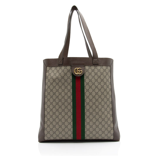 Gucci GG Supreme Ophidia Soft Vertical Large Tote (SHF-rk7fHN)