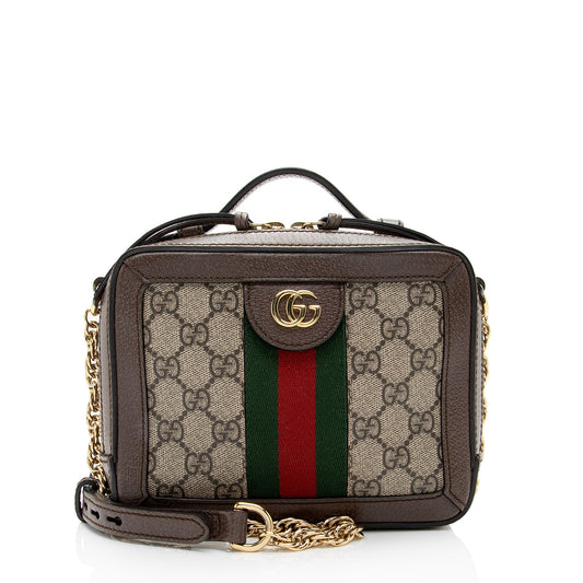 Gucci GG Supreme Ophidia Top Handle Mini Chain Shoulder Bag (SHF-bTGzbz)