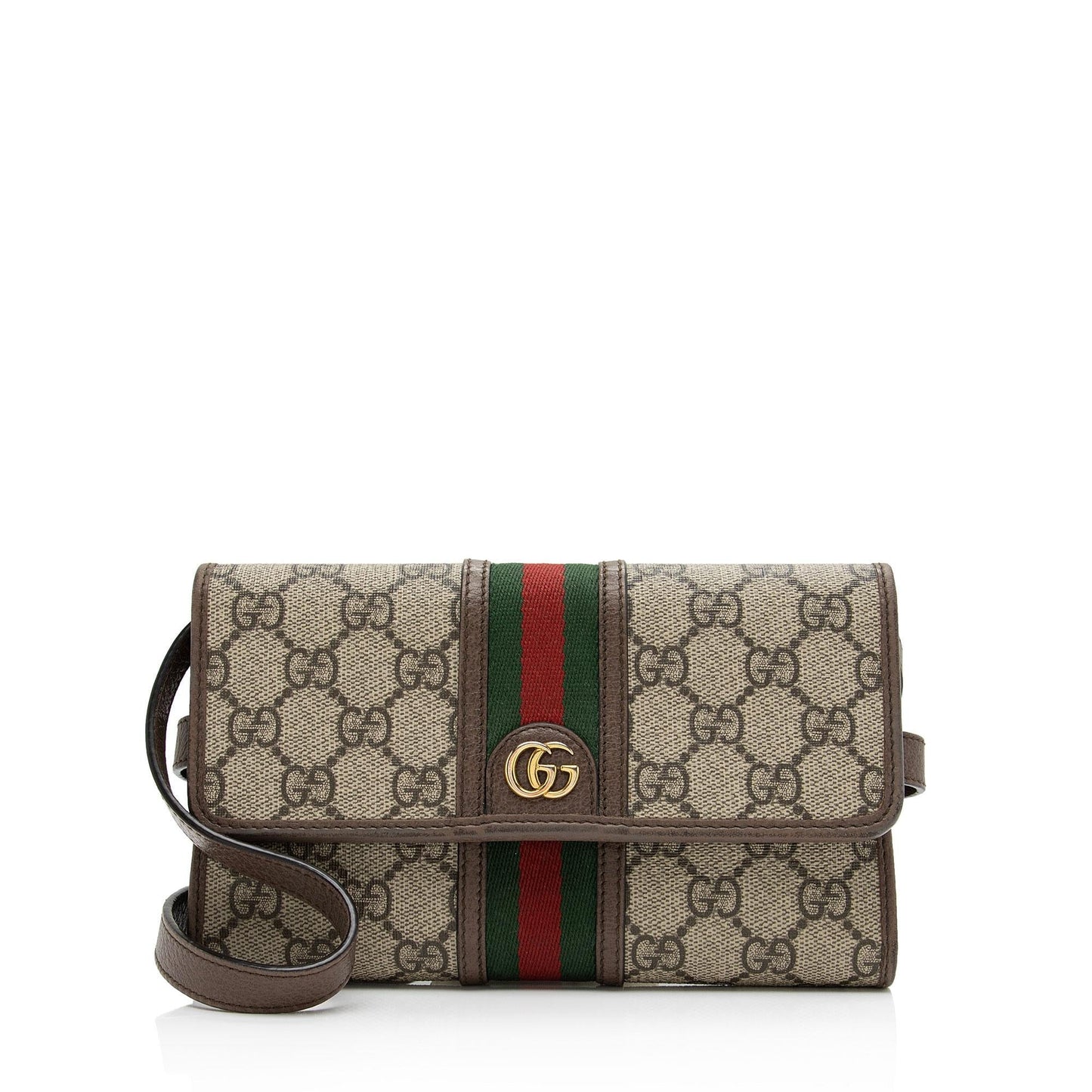 Gucci GG Supreme Ophidia Tri-Fold Wallet Crossbody Bag (SHF-qymUM5)