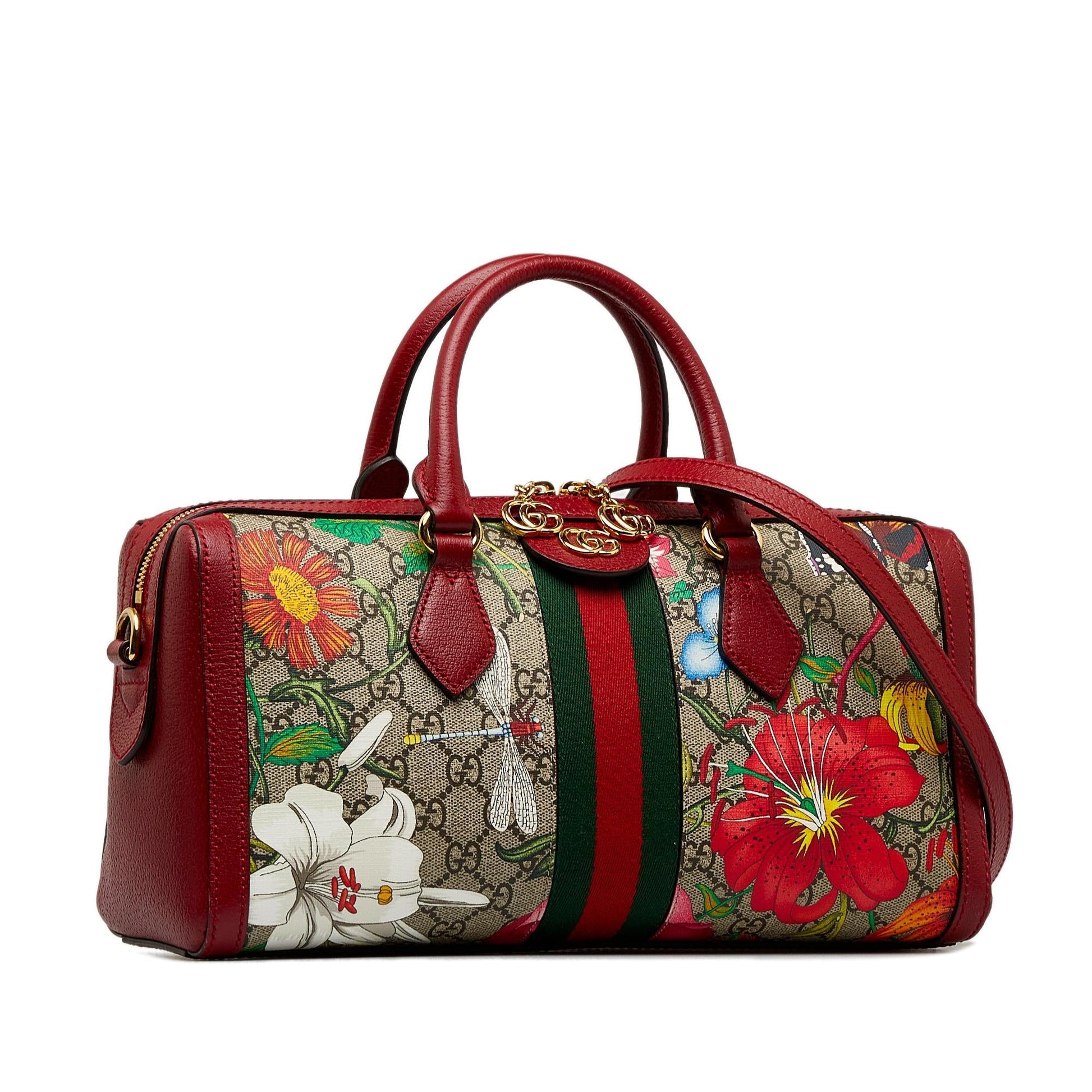 Gucci GG Supreme Ophidia Web Flora Satchel (SHG-DQ9HBO)