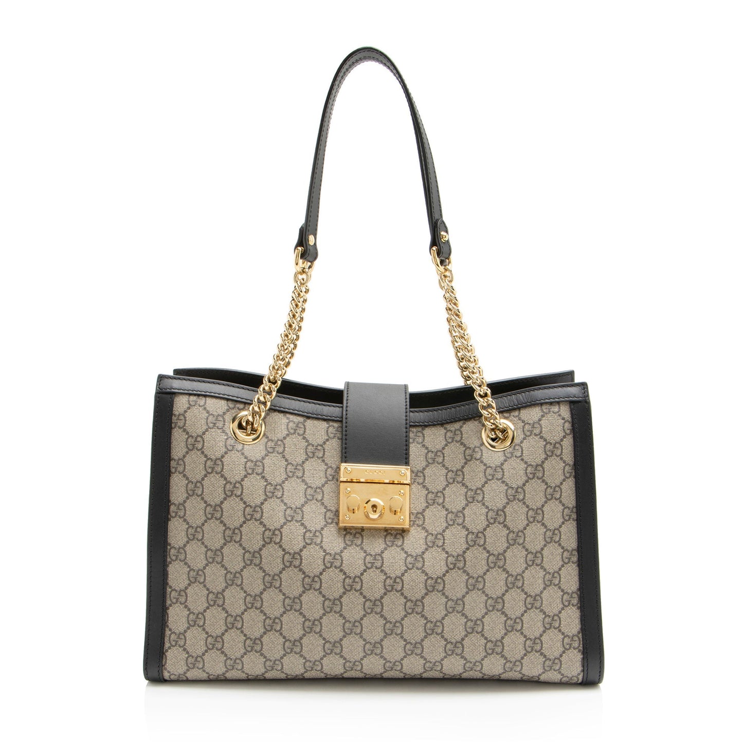 Gucci GG Supreme Padlock Chain Medium Shoulder Bag (SHF-aTdUTN)