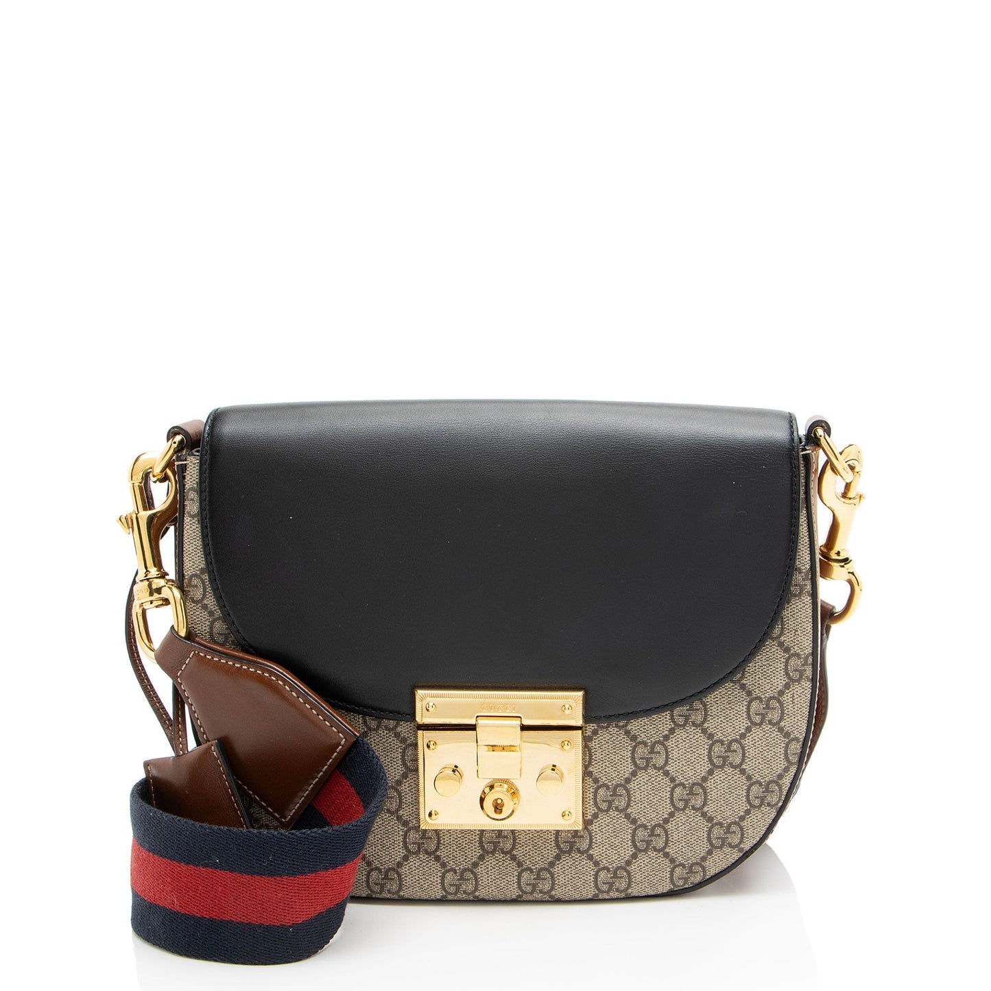 Gucci GG Supreme Padlock Saddle Medium Shoulder Bag