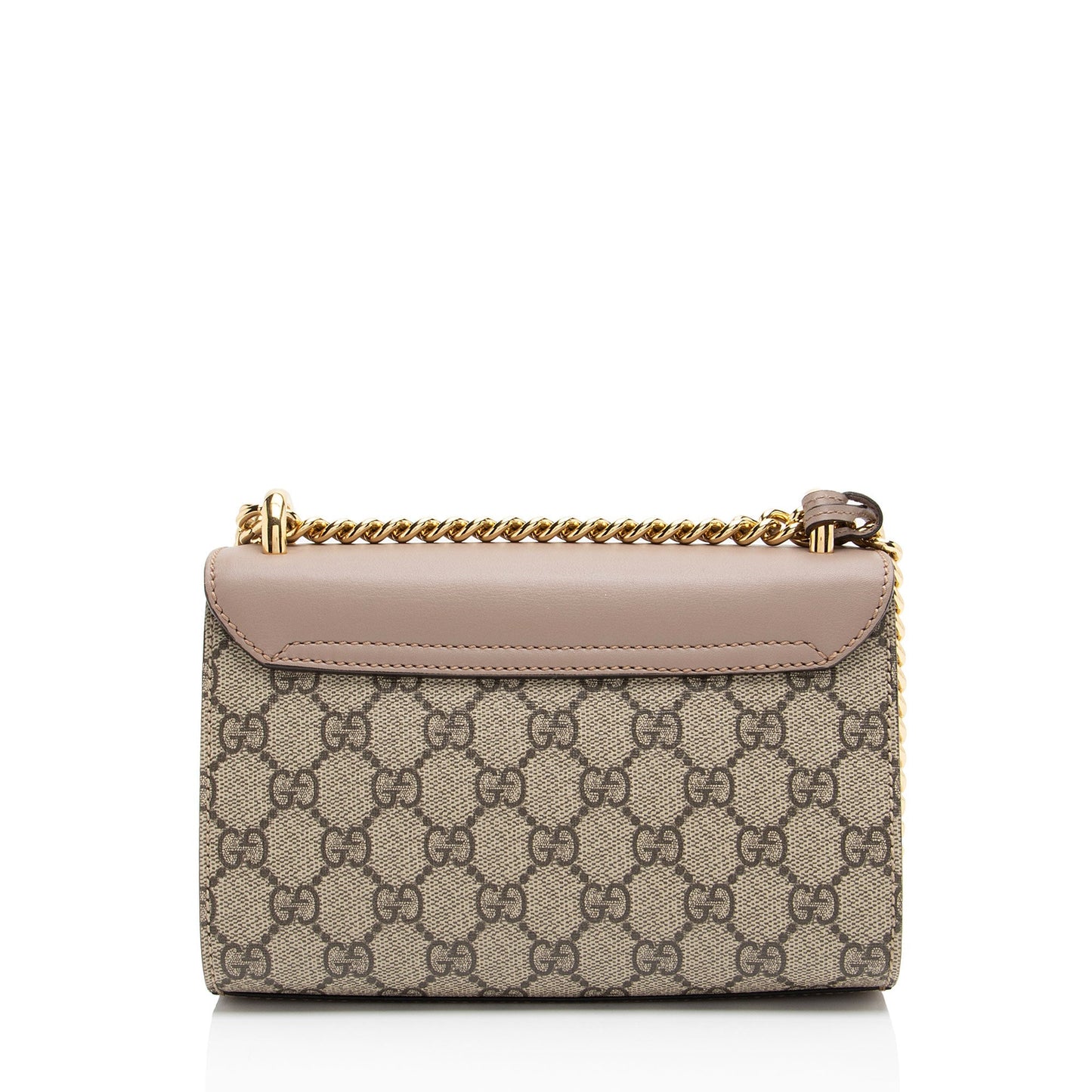 Gucci GG Supreme Pearl Stud Padlock Small Shoulder Bag