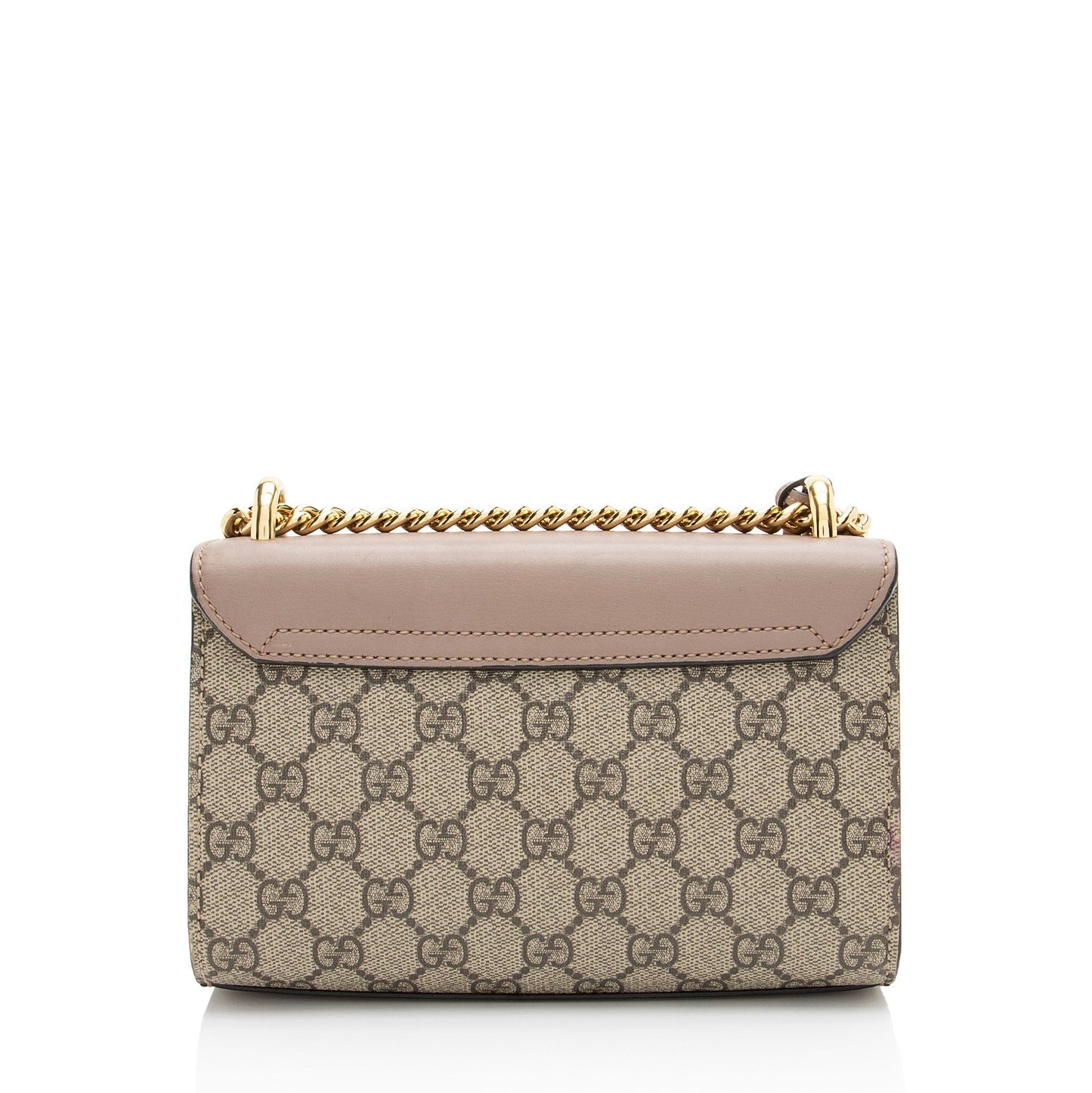 Gucci GG Supreme Pearl Stud Padlock Small Shoulder Bag