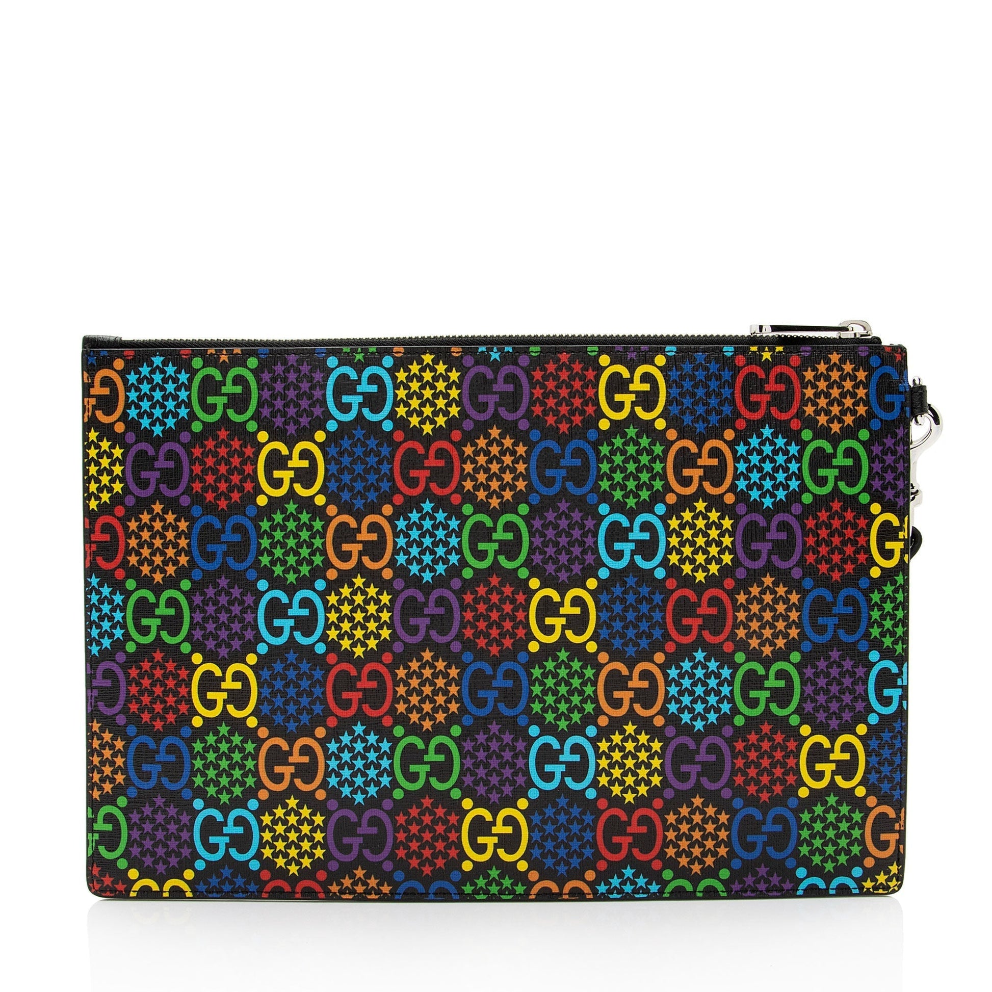 Gucci Pochette Leather Canvas Clutch