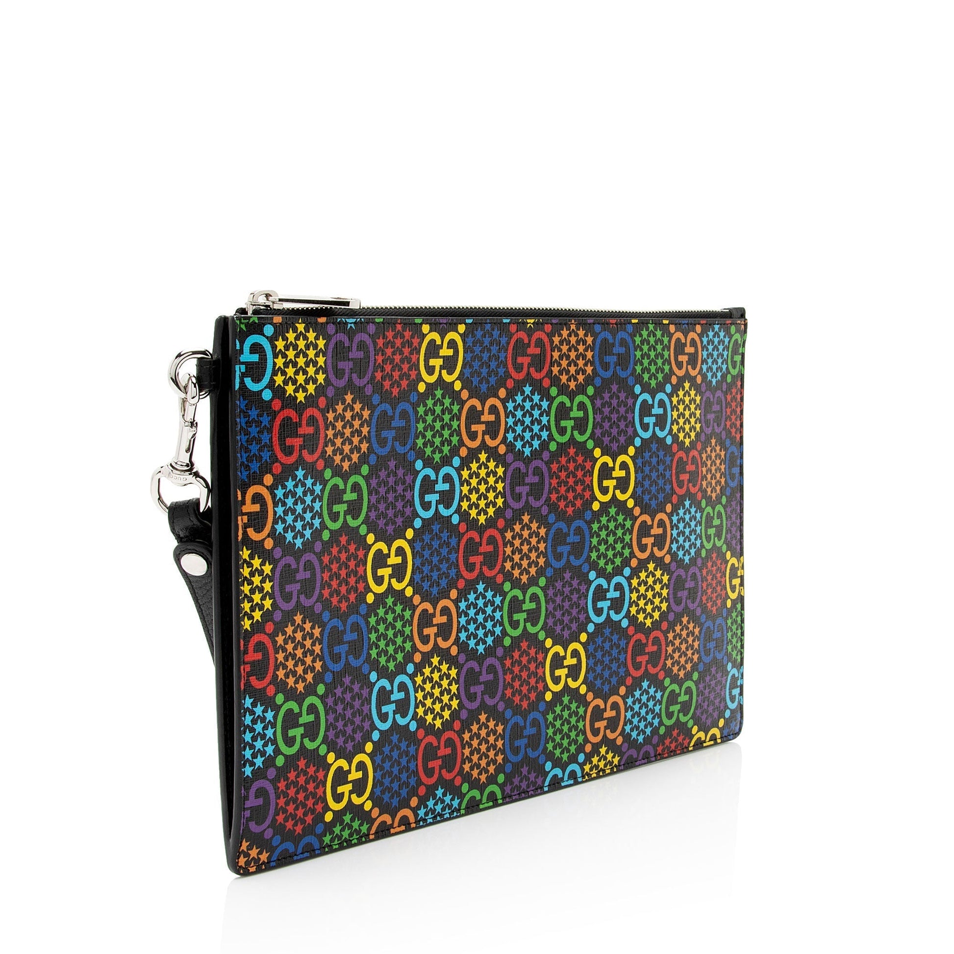 Gucci Pochette Leather Canvas Clutch