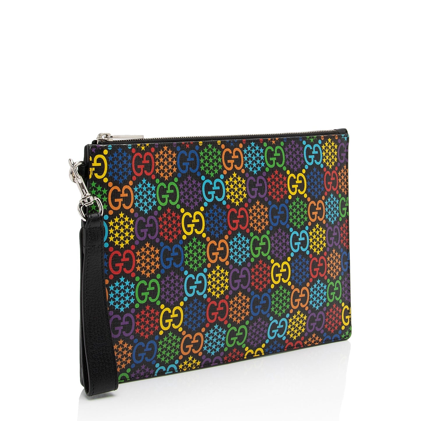Gucci Pochette Leather Canvas Clutch