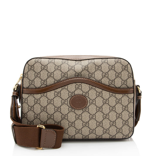 Gucci Nylon Leather Canvas Shoulder Bag