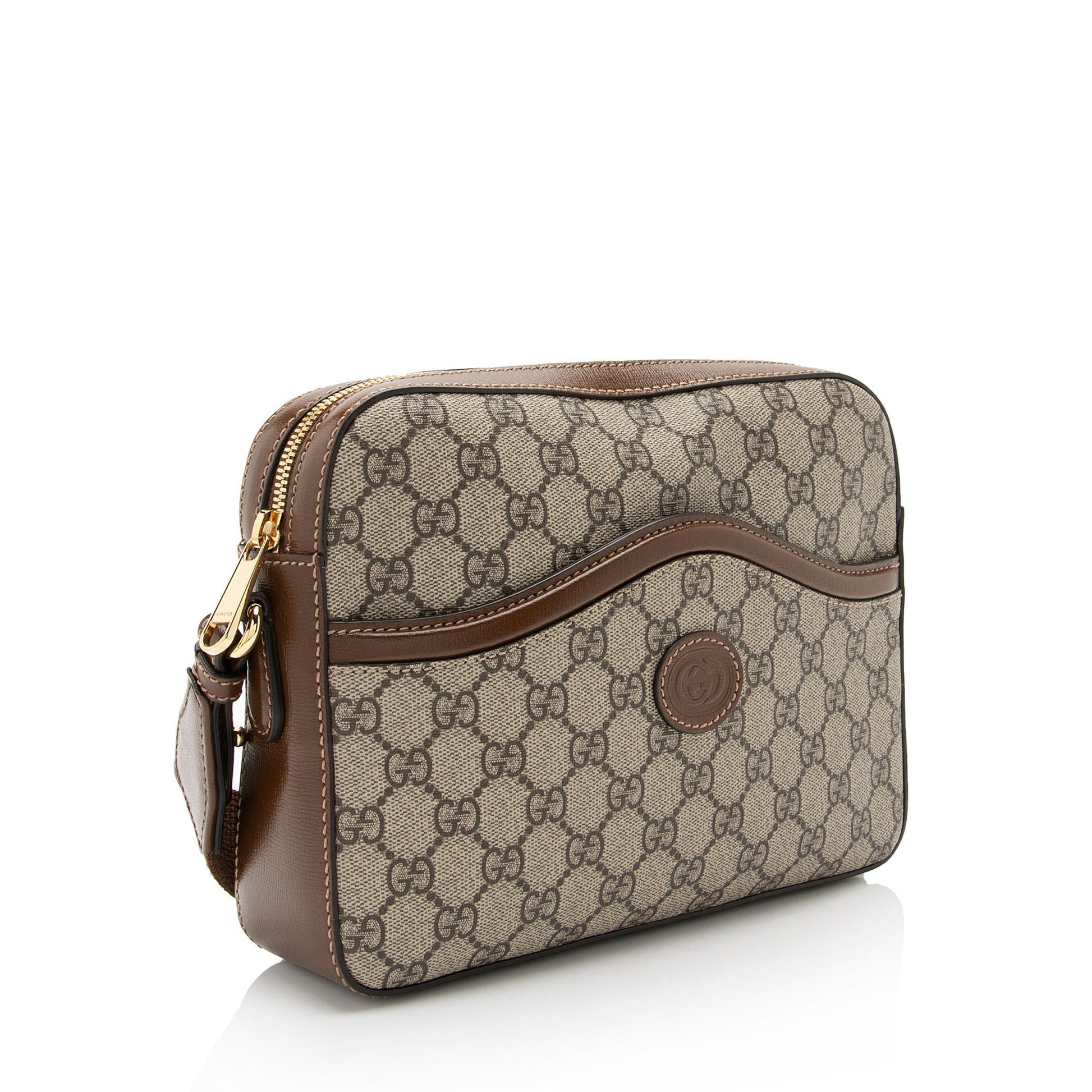 Gucci Nylon Leather Canvas Shoulder Bag