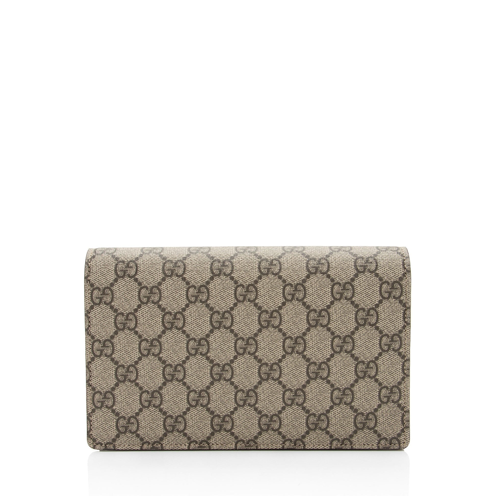 Gucci GG Supreme Script Logo Heart Wallet on Chain (SHF-lumKJK)