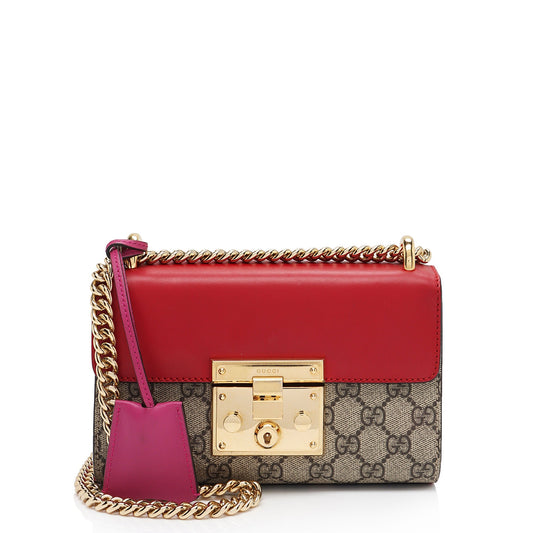 Gucci GG Supreme Small Padlock Shoulder Bag (SHF-)
