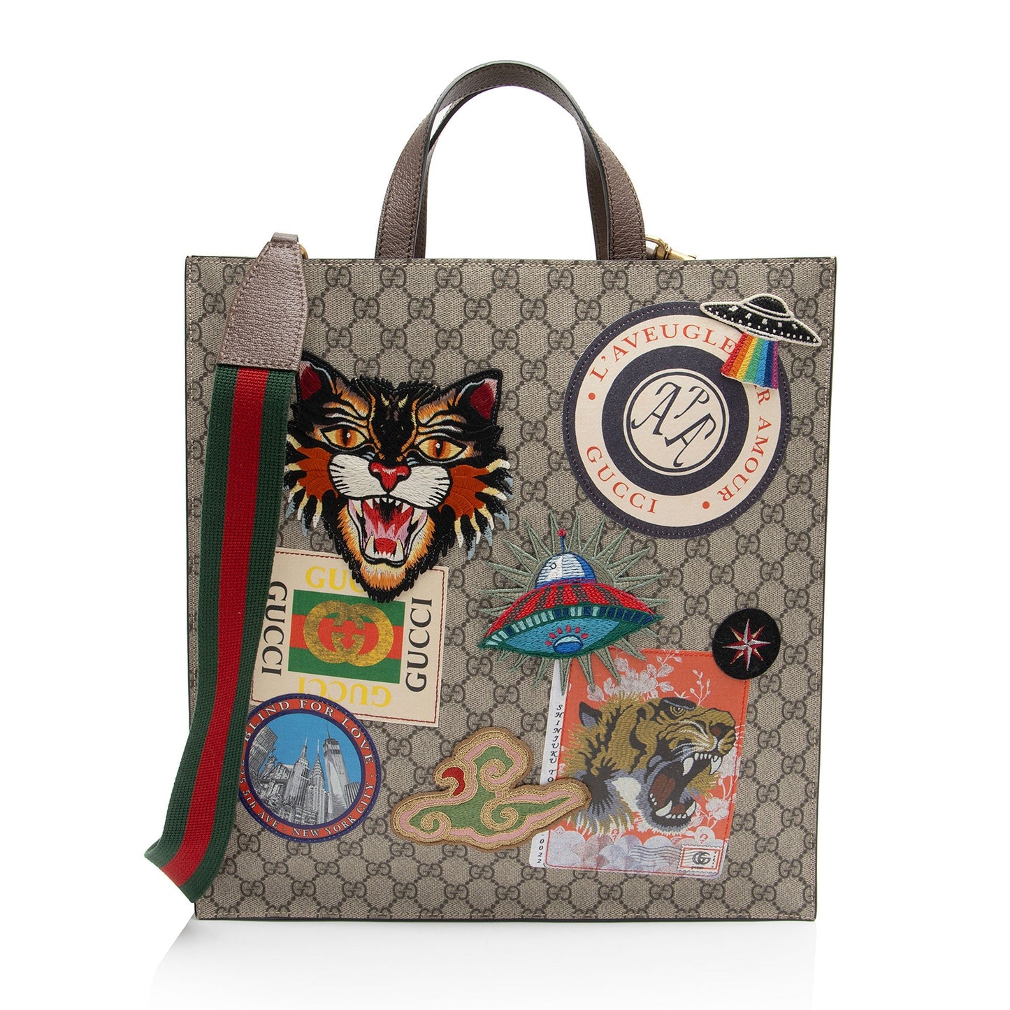 Gucci GG Supreme Soft Vertical Courrier Tote