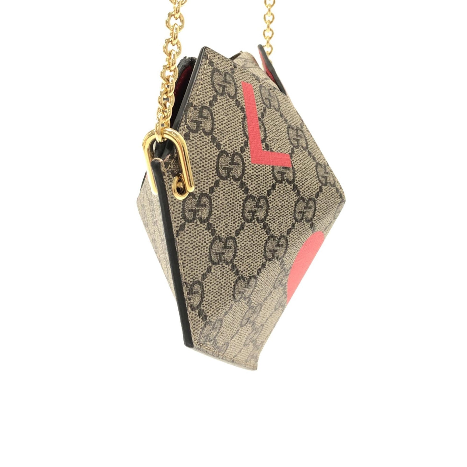 Gucci GG Supreme Valentines Day Heart Chain Bag (SHG-fLEeKq)