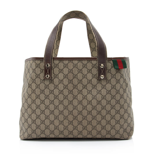 Gucci GG Supreme Web Loop E/W Shopping Tote (SHF-23043)