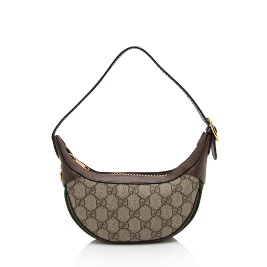 Gucci GG Supreme Web Ophidia Half Moon Mini Hobo (SHF-F30bq3)